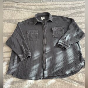 Aerie Charcoal Waffle Knit Pullover